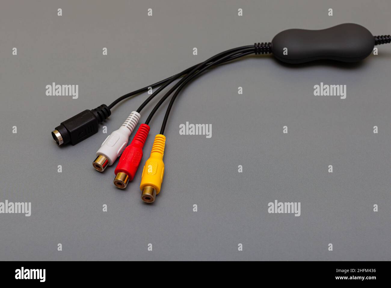 tricolor composite cable with decoder on gray background. High quality  photo Stock Photo - Alamy