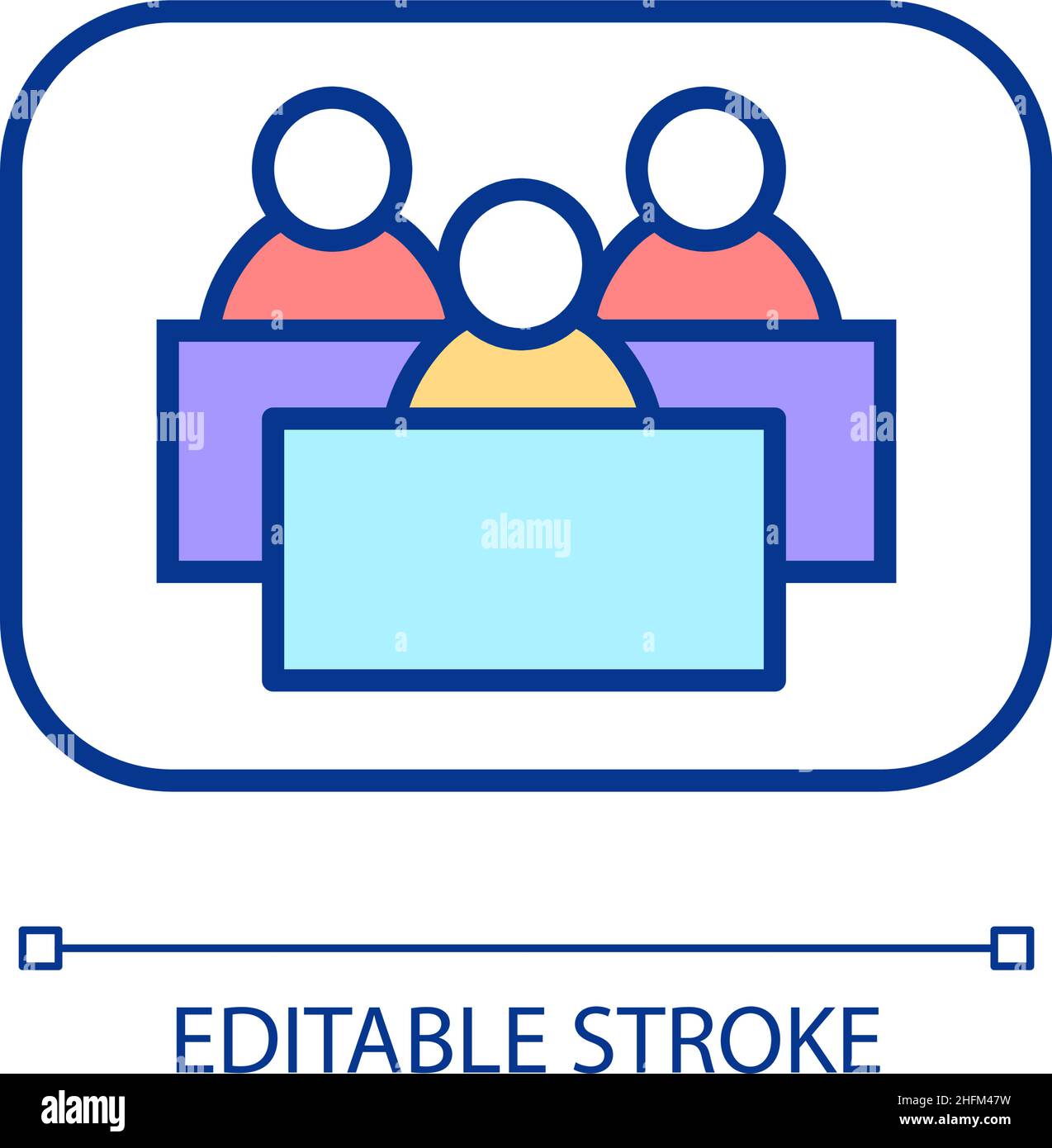 Web elearning RGB color icon Stock Vector