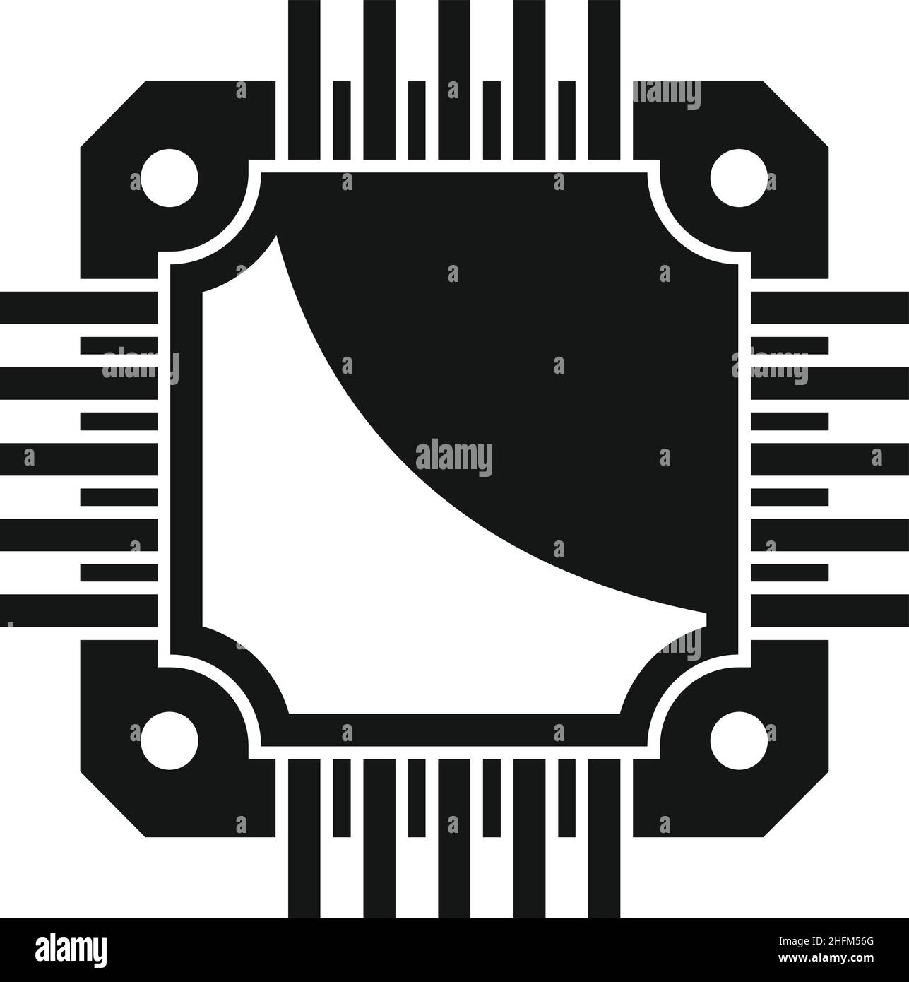 Microchip icon simple vector. Cpu circuit. Digital data Stock Vector