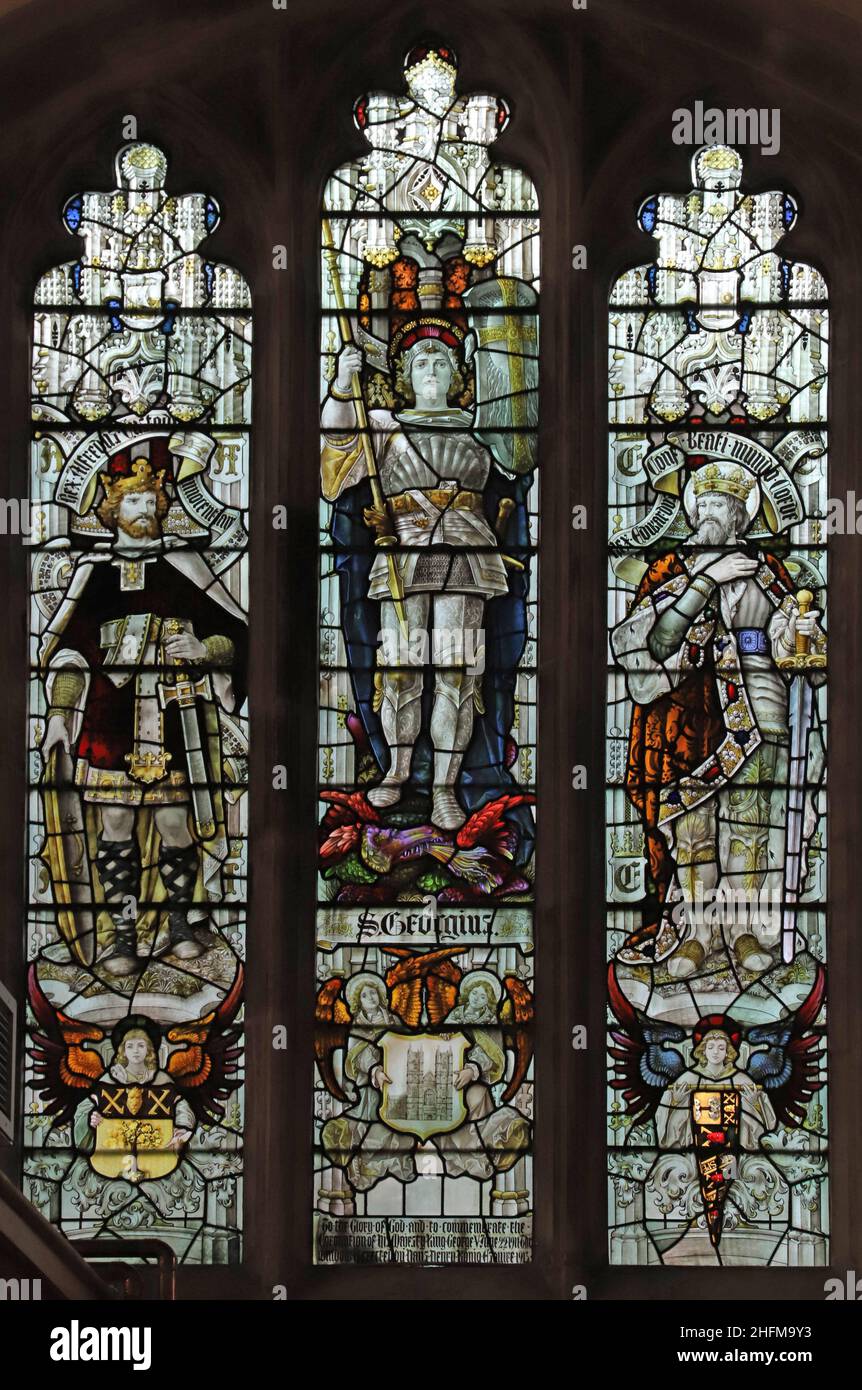 A stained glass window by Percy Bacon & Brothers of 1913 St
