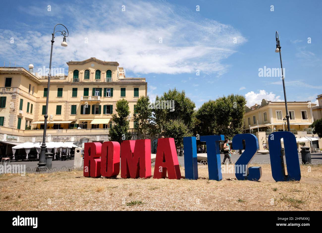 Mauro Scrobogna /LaPresse July 18, 2020&#xa0; Rome, Italy News Ostia In the photo: Anco Marzio square in Ostia Stock Photo