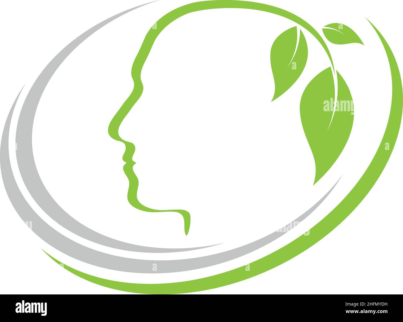 Human, Face, Head, Leaves, Logo, Background Stock Vector