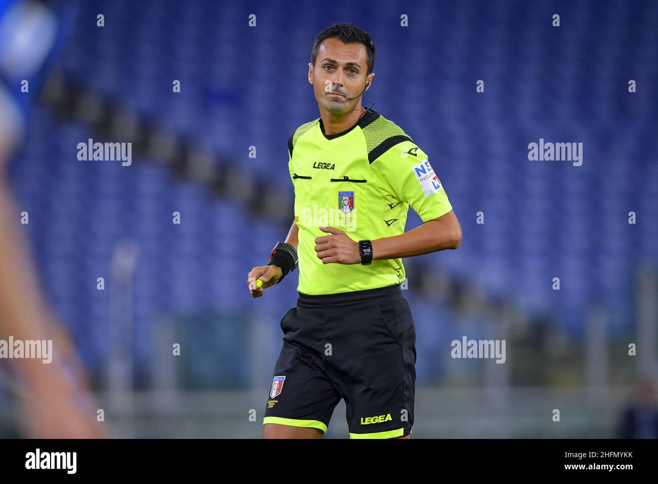 Pisa, Italy. 06th May, 2023. The referee Francesco Cosso during the Italian  soccer Serie B match AC Pisa vs Frosinone Calcio on May 06, 2023 at the  Arena Garibaldi in Pisa, Italy (