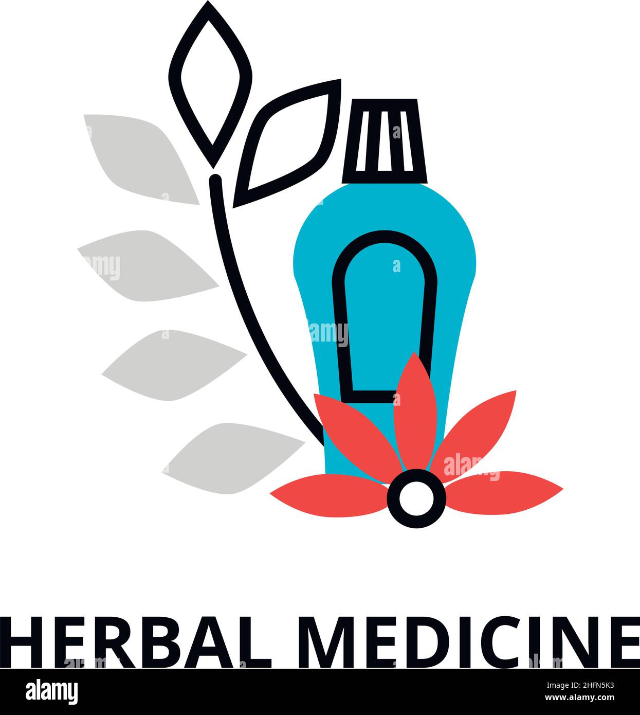 Modern flat editable line design vector illustration, concept of herbal ...