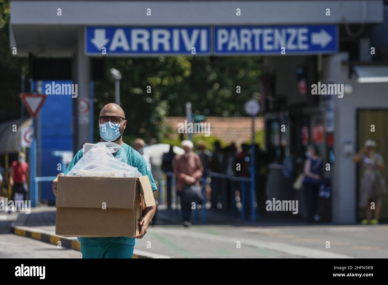Cecilia Fabiano/LaPresse July 29 , 2020 Rome (Italy) News: The ASL organizes voluntary serological tests for bus passengers from the most contagious European countries In the pic : Tiburtina Station Stock Photo