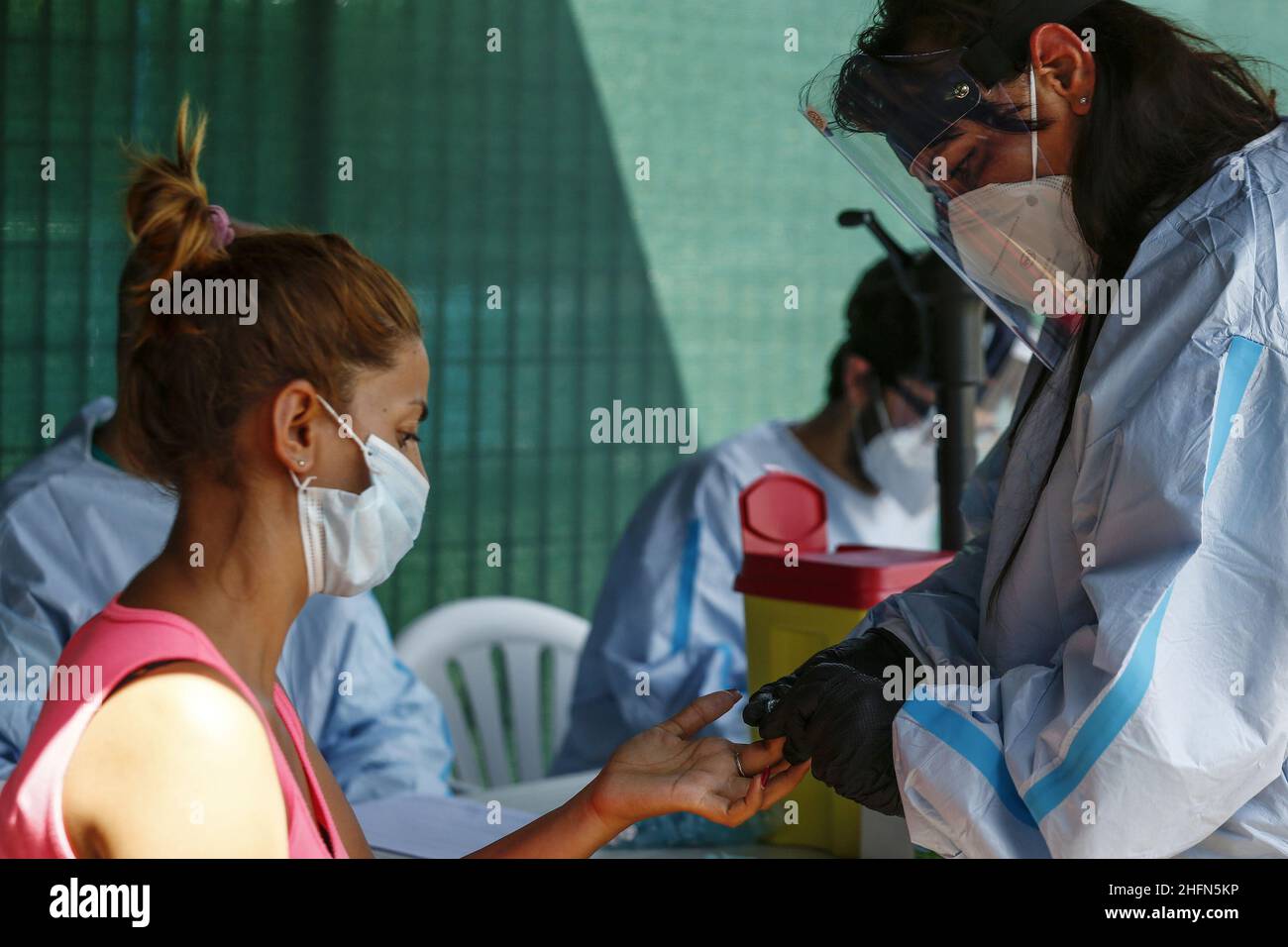 Cecilia Fabiano/LaPresse July 29 , 2020 Rome (Italy) News: The ASL organizes voluntary serological tests for bus passengers from the most contagious European countries In the pic : Tiburtina Station Stock Photo