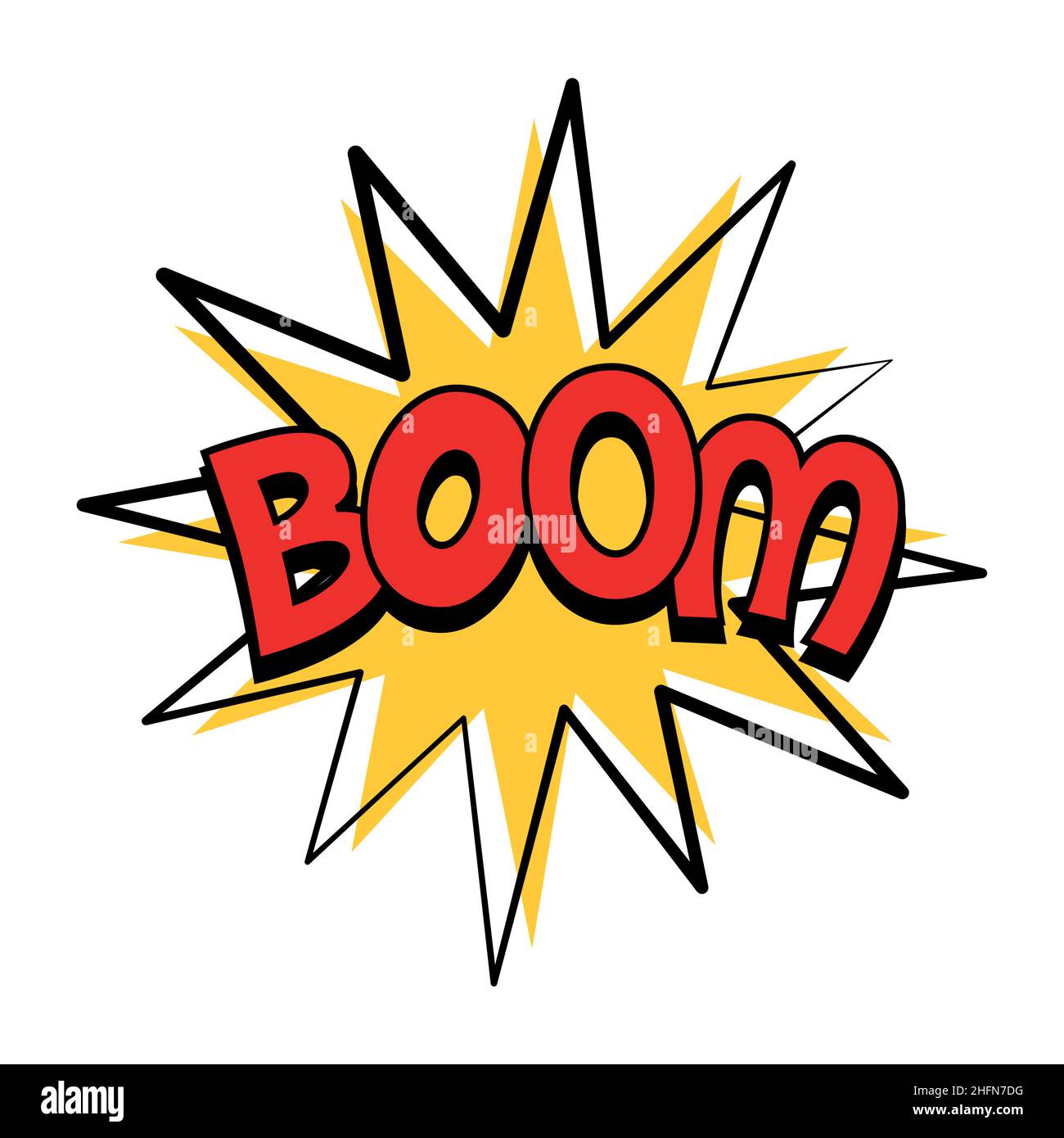 Boom speech bubble in retro style. Vector illustration isolated on ...