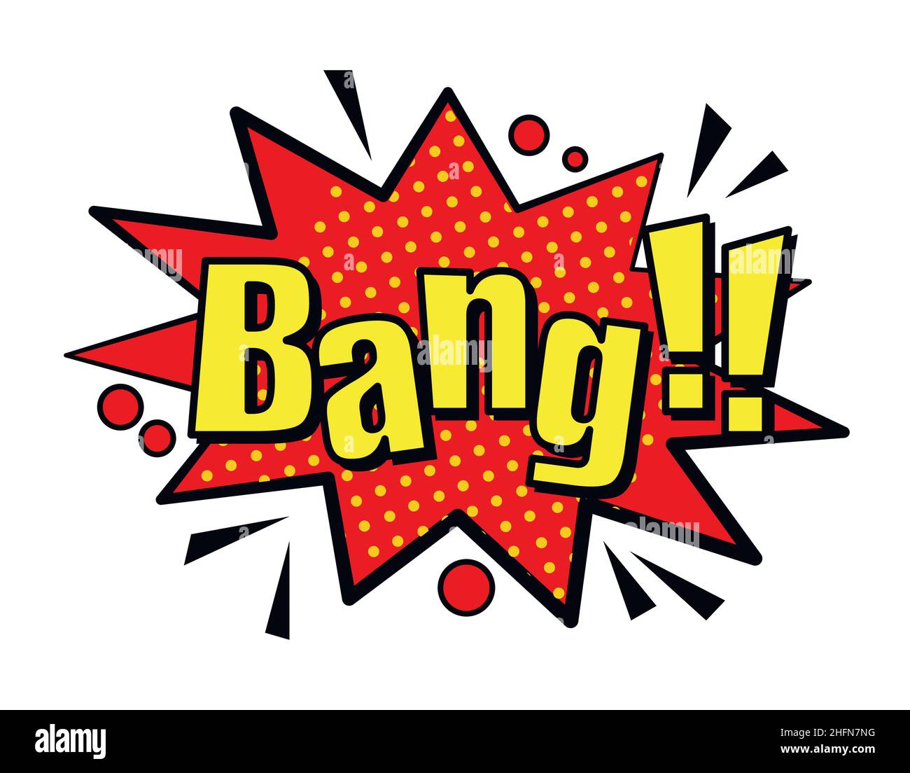 Bang! speech bubble in retro style. Vector illustration isolated on ...