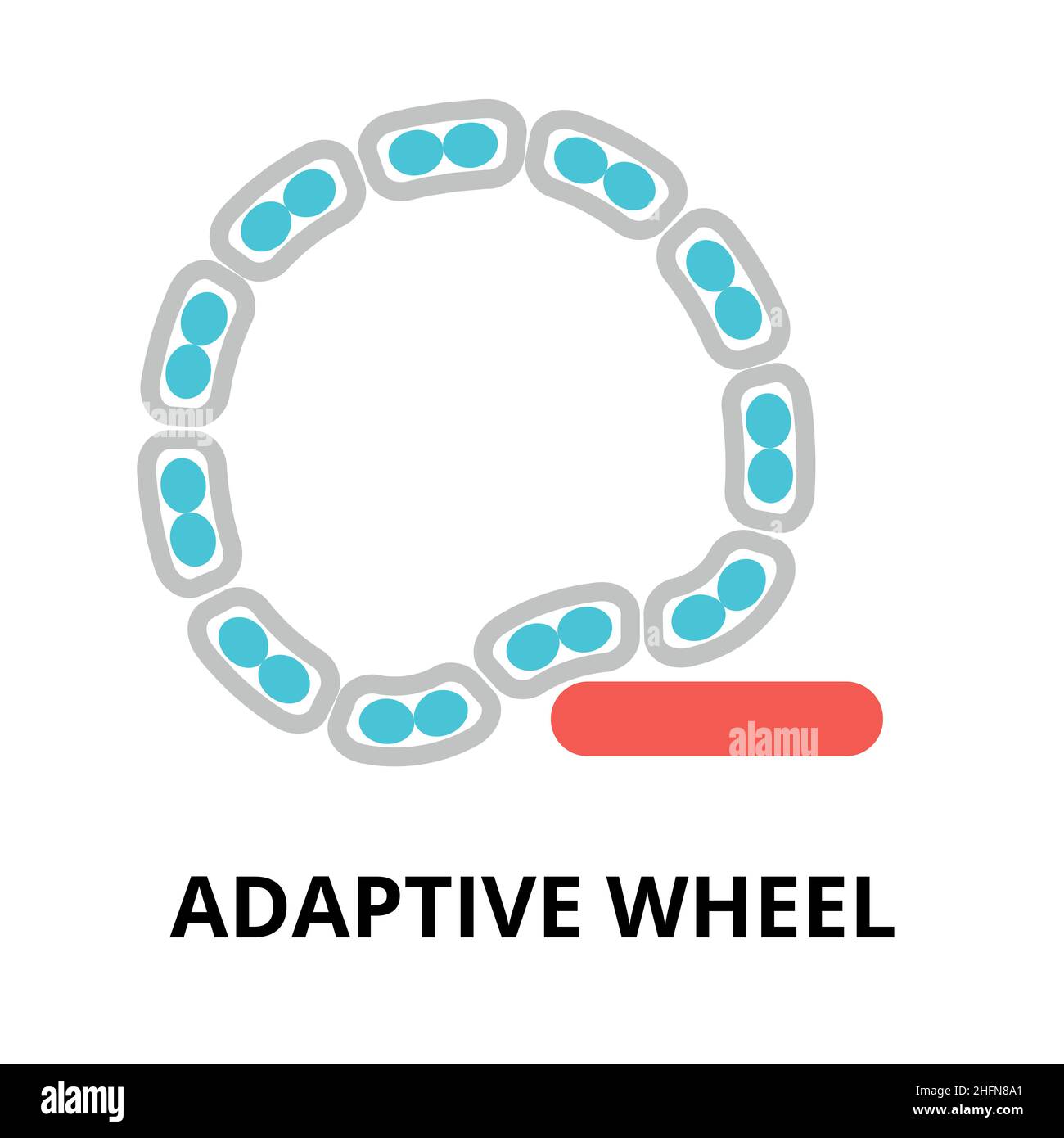 Modern flat editable vector line icon of future technology - adaptive wheel, for graphic and web design Stock Vector