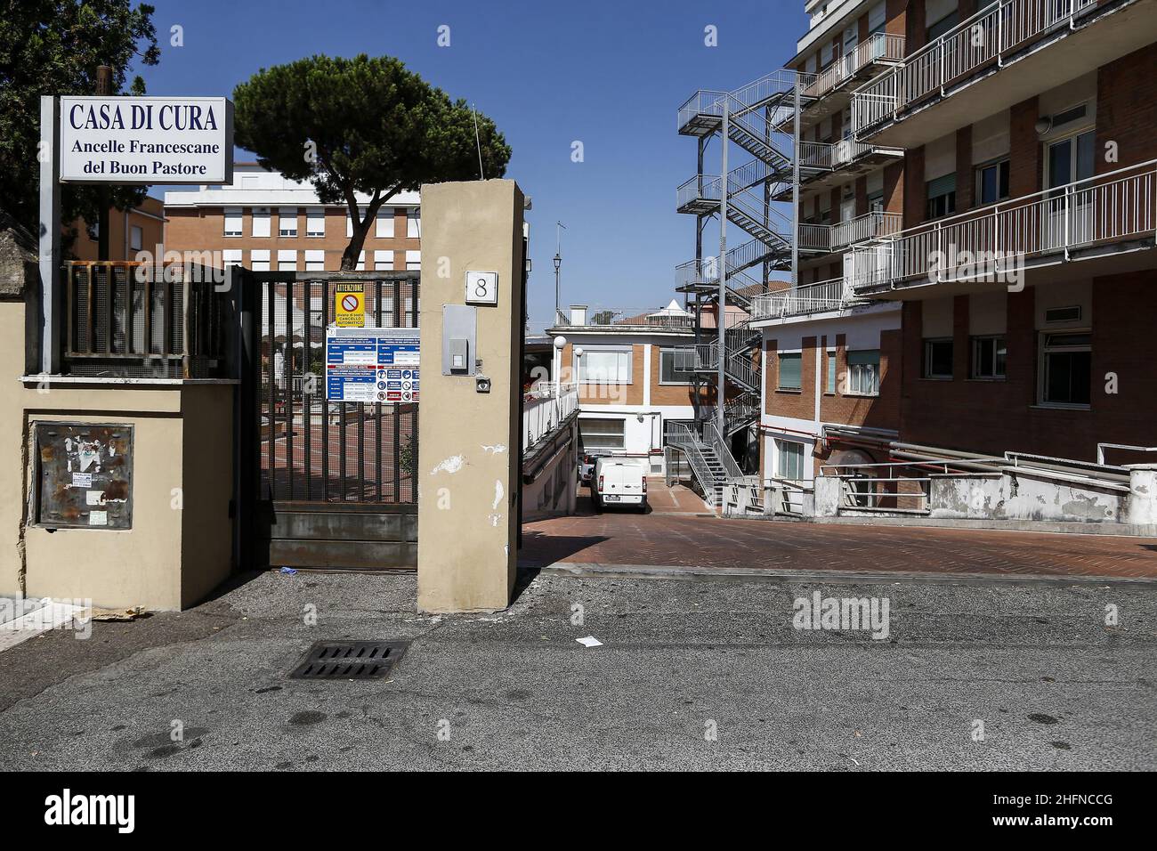 Cecilia Fabiano/LaPresse August 15 , 2020 Rome (Italy) News: Virus outbreak : Nursing Home Ancelle Francescane del Buon Pastore where more than twenty case of infections have been found In the pic : the nursing home Stock Photo