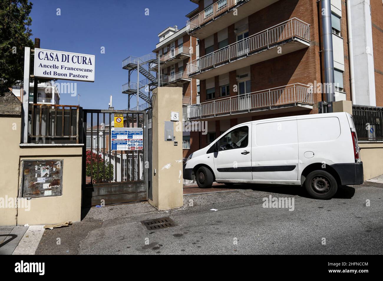 Cecilia Fabiano/LaPresse August 15 , 2020 Rome (Italy) News: Virus outbreak : Nursing Home Ancelle Francescane del Buon Pastore where more than twenty case of infections have been found In the pic : the nursing home Stock Photo