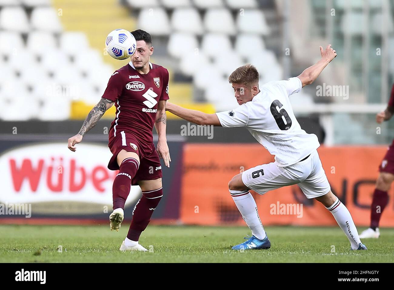 Davide De Marino of Pro Vercelli in action during the Lega Pro match  between Renate and Pro Vercelli at Stadio Citt di Meda in Meda, Italy, on  October 7 2020 (Photo by