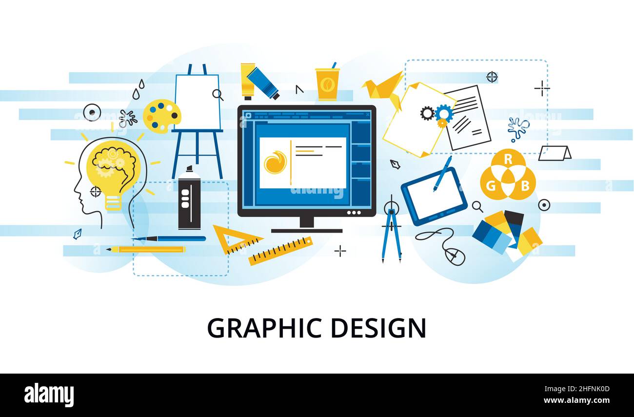Graphic design and designer tools concept Vector Image