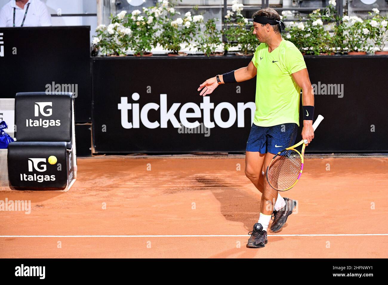 Alfredo Falcone - LaPresse 16/09/2020 Roma (Italy) Sport Tennis Pablo Carreno Busta (ESP) vs Rafael Nadal (ESP) Internazionali BNL d'Italia 2020 In the pic:Rafael Nadal Stock Photo