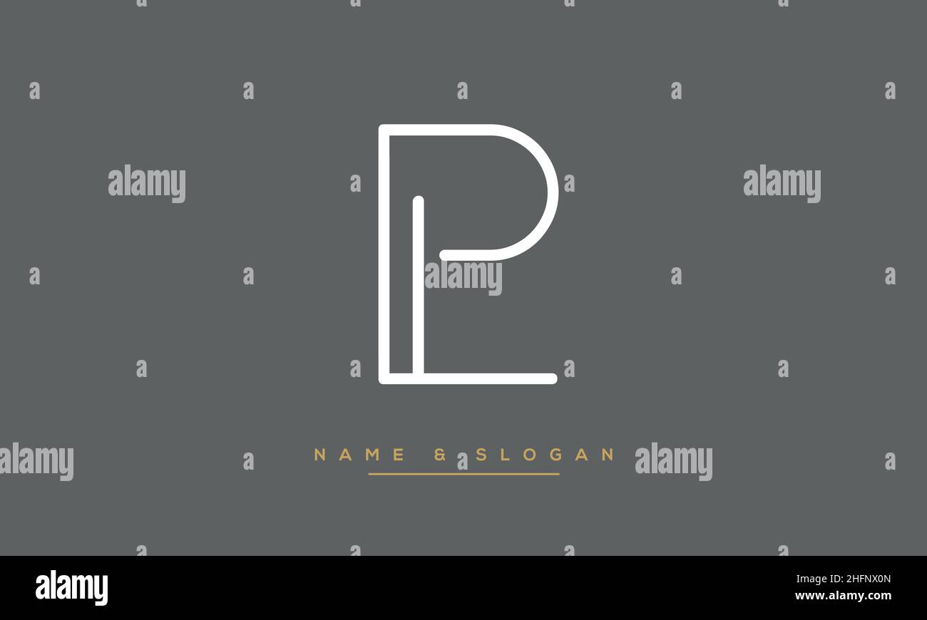 Modern abstract letter LP, PL logo design. Minimal LP, PL initial based icon vector Stock Vector