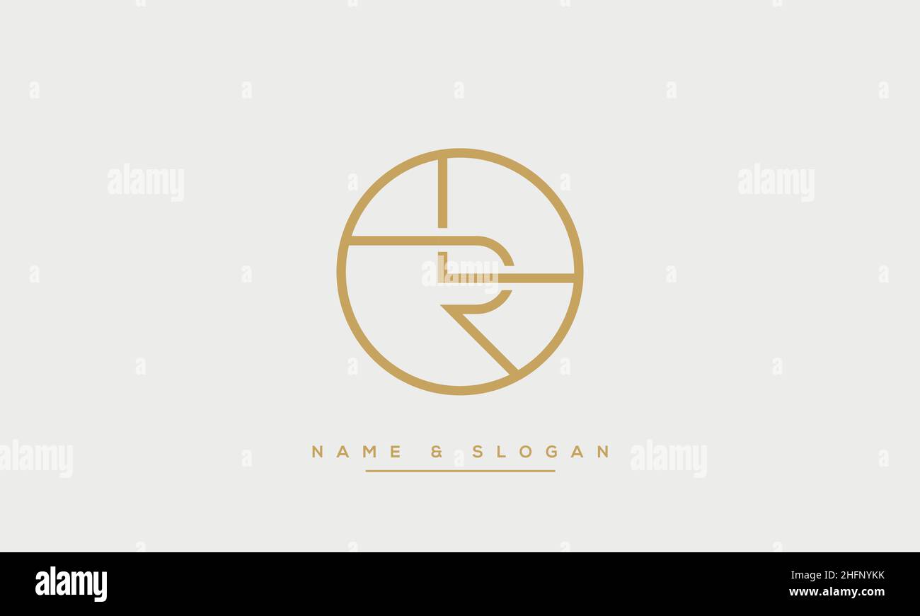 Modern abstract letter LR, RL logo design. Minimal LR, RL initial based icon vector Stock Vector