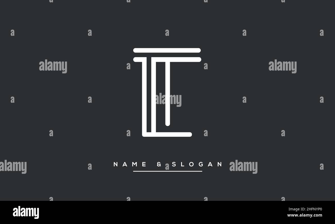 Modern abstract letter LT, TL logo design. Minimal LT, TL initial based icon vector Stock Vector
