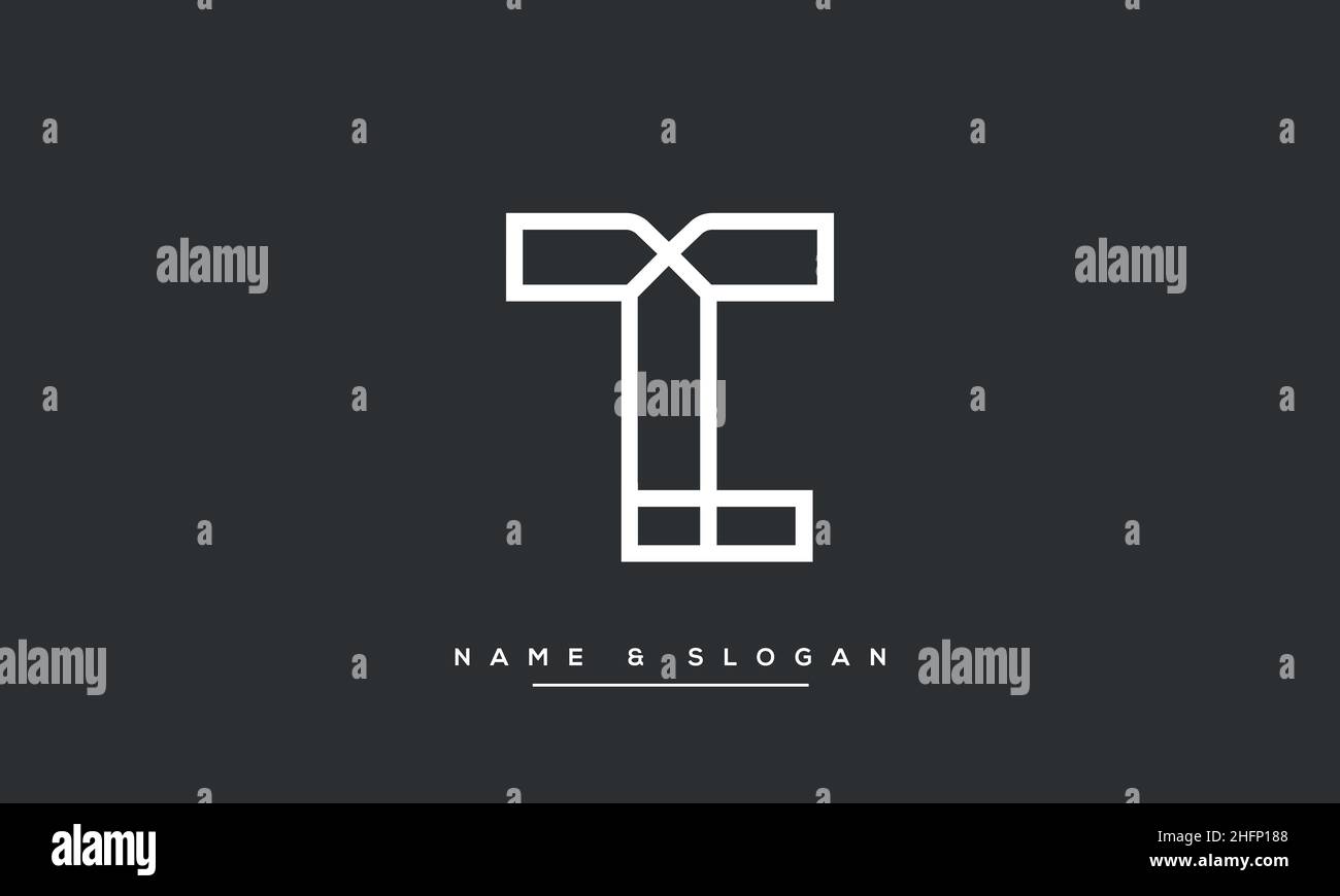 Modern abstract letter LT, TL logo design. Minimal LT, TL initial based icon vector Stock Vector