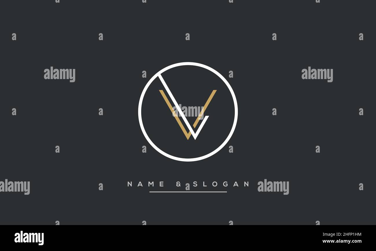 Modern abstract letter LV, VL logo design. Minimal LV, VL initial based icon vector Stock Vector