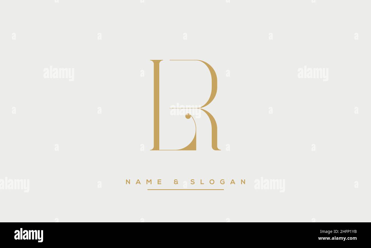 Modern abstract letter LR, RL logo design. Minimal LR, RL initial based icon vector Stock Vector