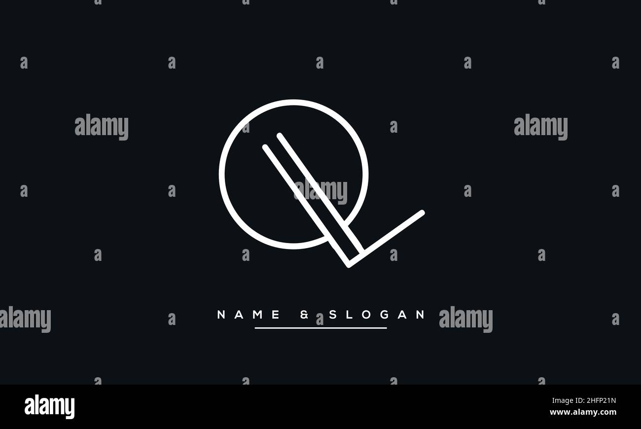 Modern abstract letter LQ, QL logo design. Minimal LQ, QL initial based ...