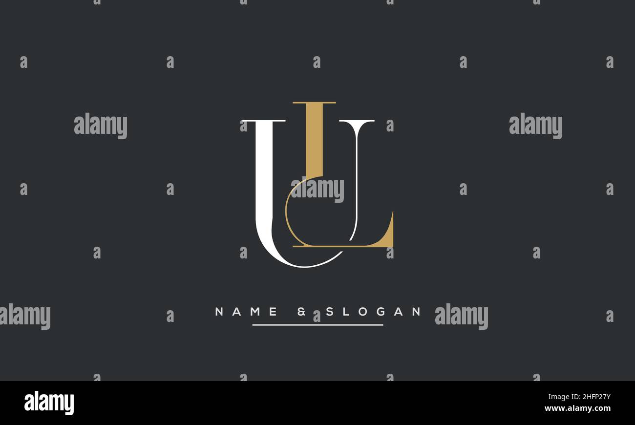 Modern abstract letter LU, UL logo design. Minimal LU, UL initial based icon vector Stock Vector