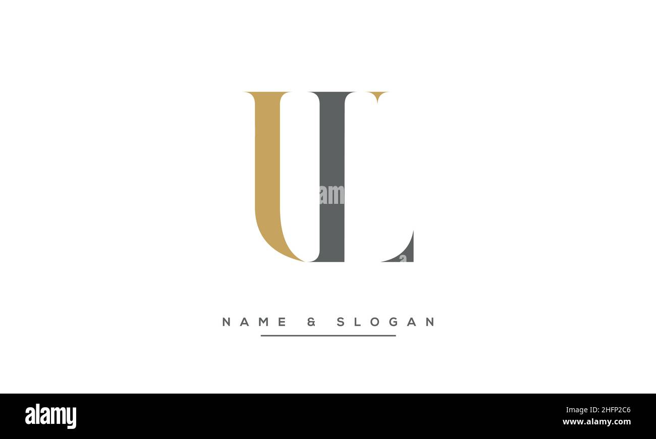 Modern abstract letter LU, UL logo design. Minimal LU, UL initial based icon vector Stock Vector