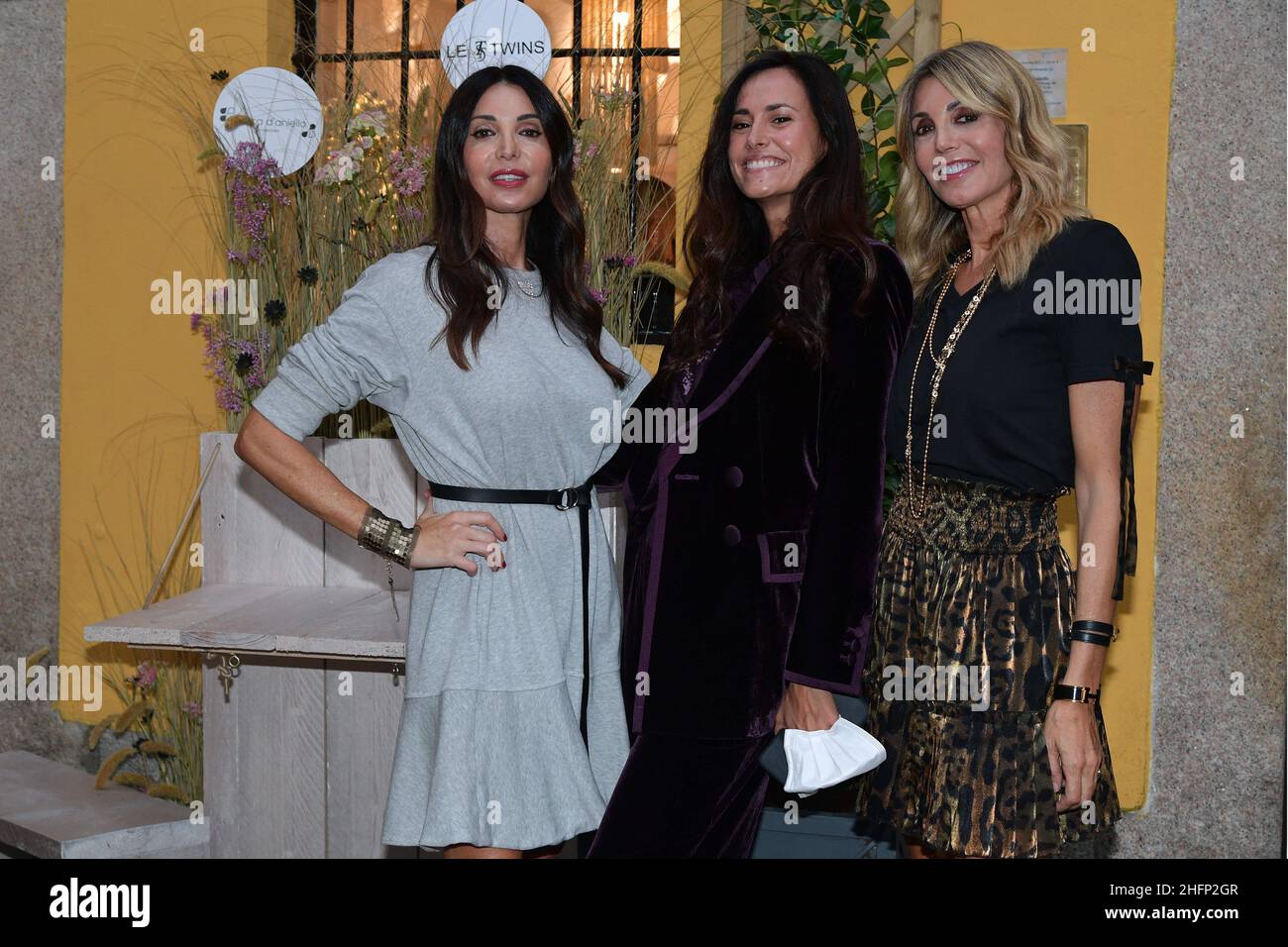 Gian Mattia D'Alberto - LaPresse 2020-09-24 Milan Italy Fashion LeTwins event in the photo: Sara and Tania Testa, Michela Coppa Stock Photo