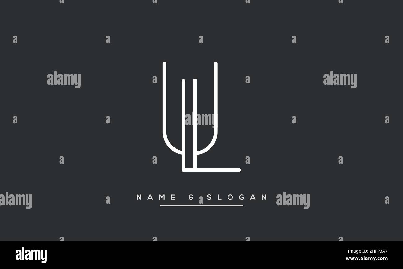 Modern abstract letter LU, UL logo design. Minimal LU, UL initial based icon vector Stock Vector