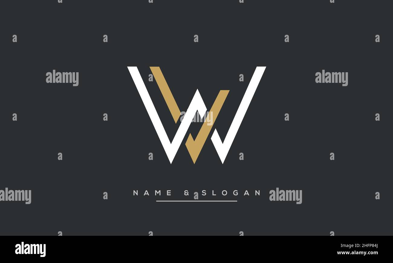 Modern abstract letter LW, WL logo design. Minimal LV, VL initial based icon vector Stock Vector