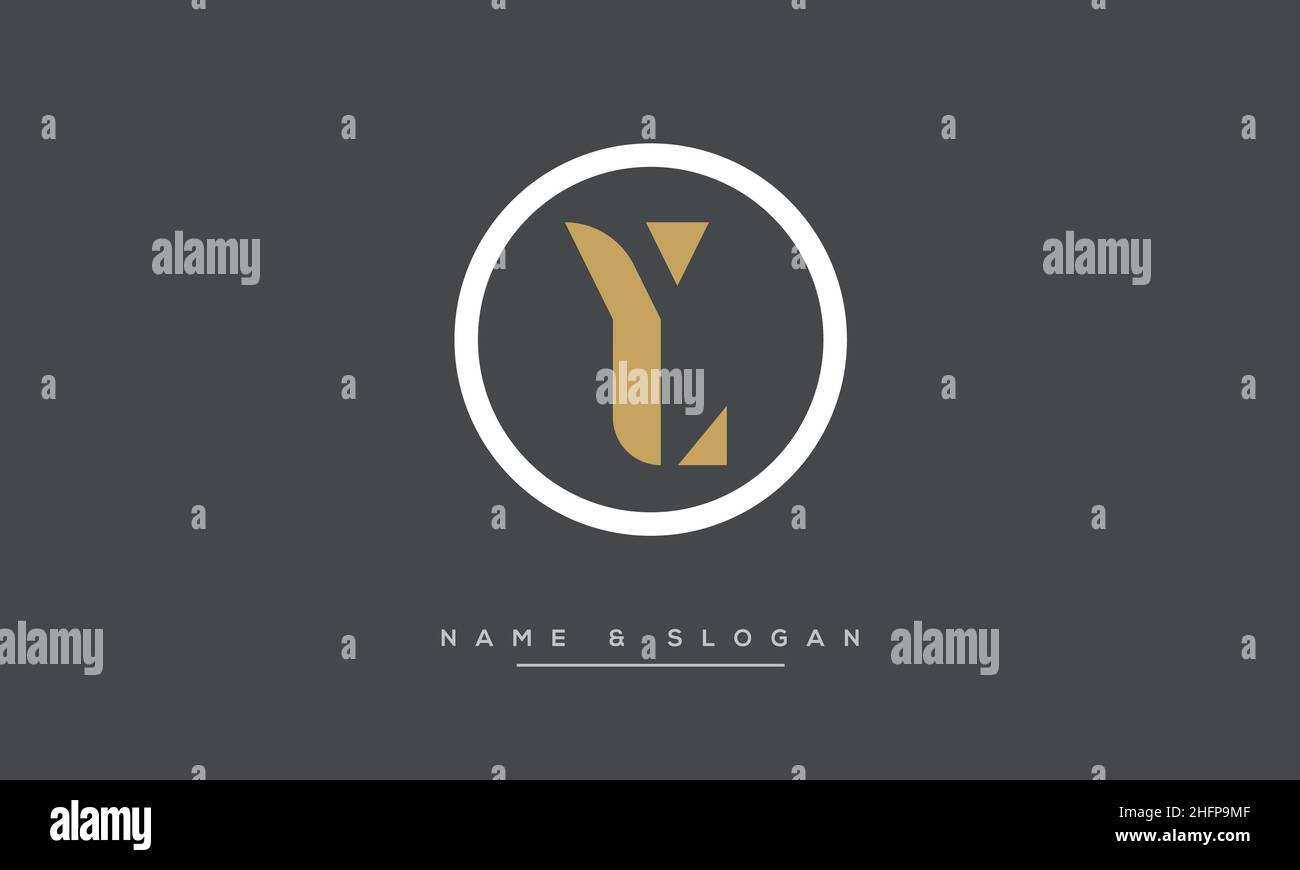 Modern abstract letter LY, YL logo design. Minimal LY, YL initial based icon vector Stock Vector