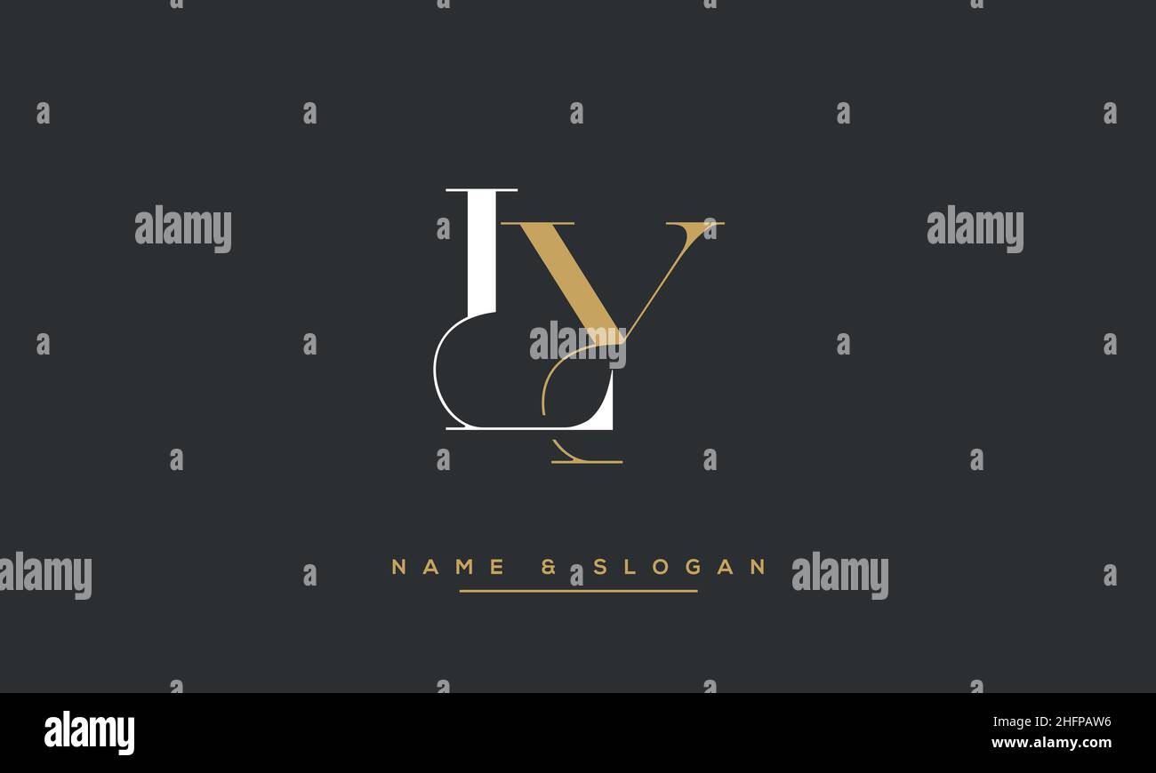 Modern abstract letter LY, YL logo design. Minimal LY, YL initial based icon vector Stock Vector