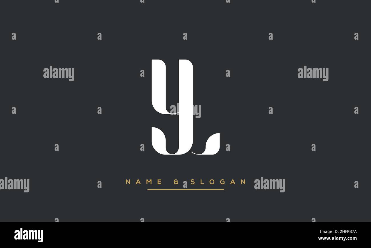 Modern abstract letter LY, YL logo design. Minimal LY, YL initial based icon vector Stock Vector