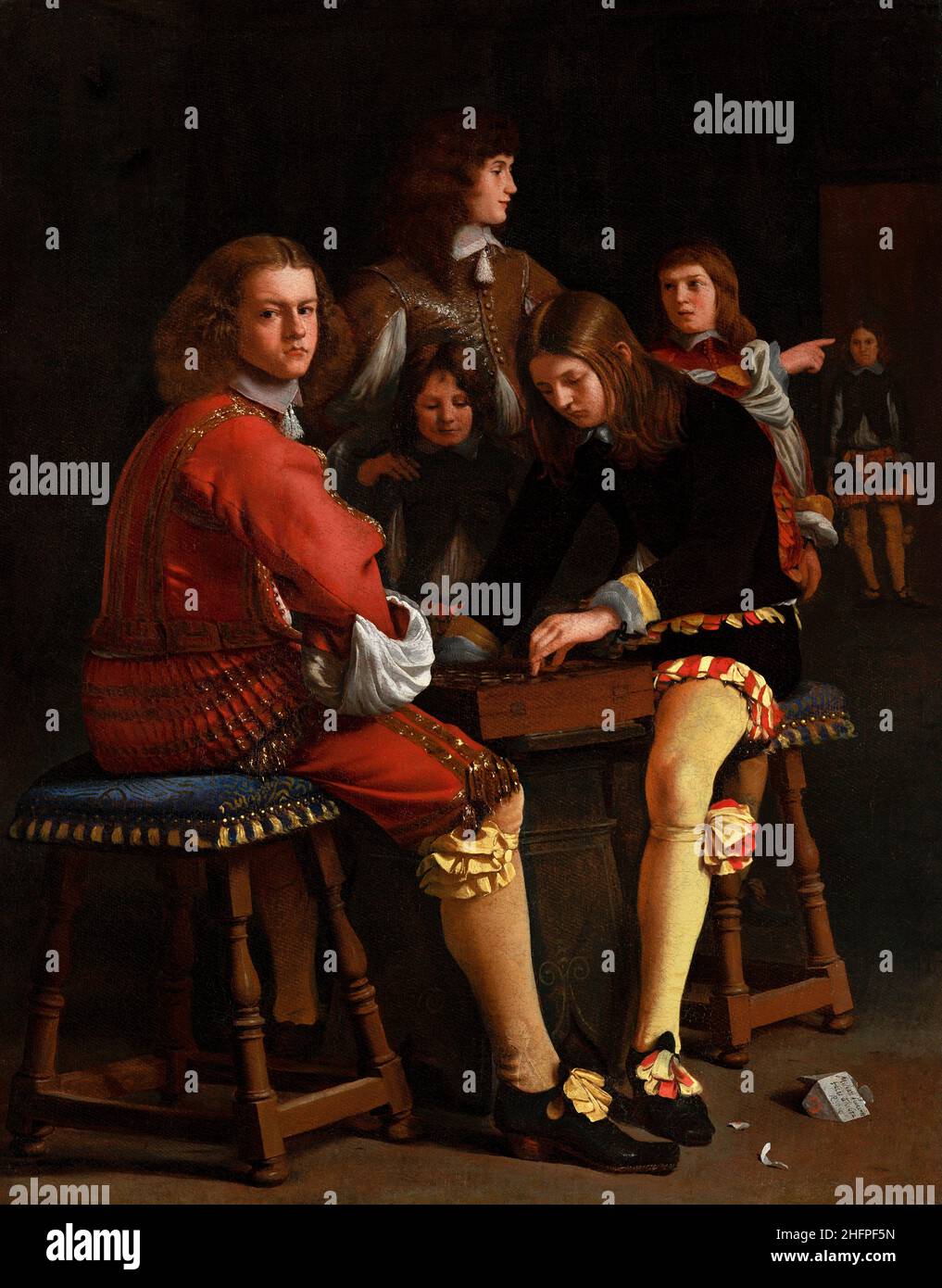 Draught Players by the Flemish baroque artist, Michiel Sweerts (1618-1664), oil on canvas, 1652 Stock Photo