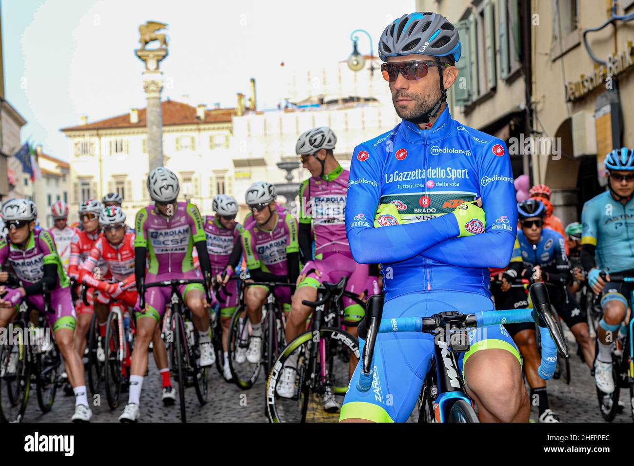 Gian Mattia D'Alberto/LaPresse October 20, 2020 Italy Sport Cycling Giro d'Italia 2020 - 103th edition - Stage 16 - From Udine to San Daniele del Friuli In the pic: Giovanni Visconti (Vini Zabu' - Brado - KTM) Stock Photo