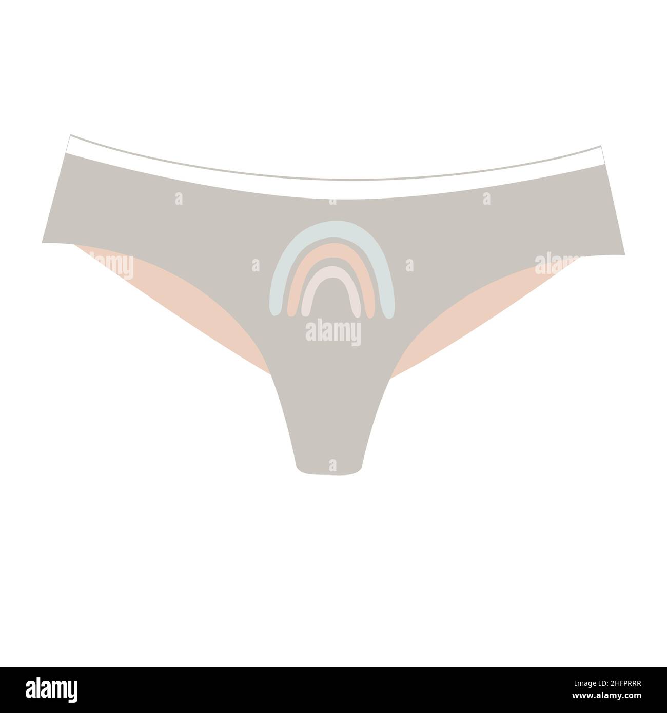 Cute female panties with stylish rainbow. Trendy thongs icon. Women  underwear element. Feminine symbol, template modern for your design.  Sensuality Stock Vector Image & Art - Alamy