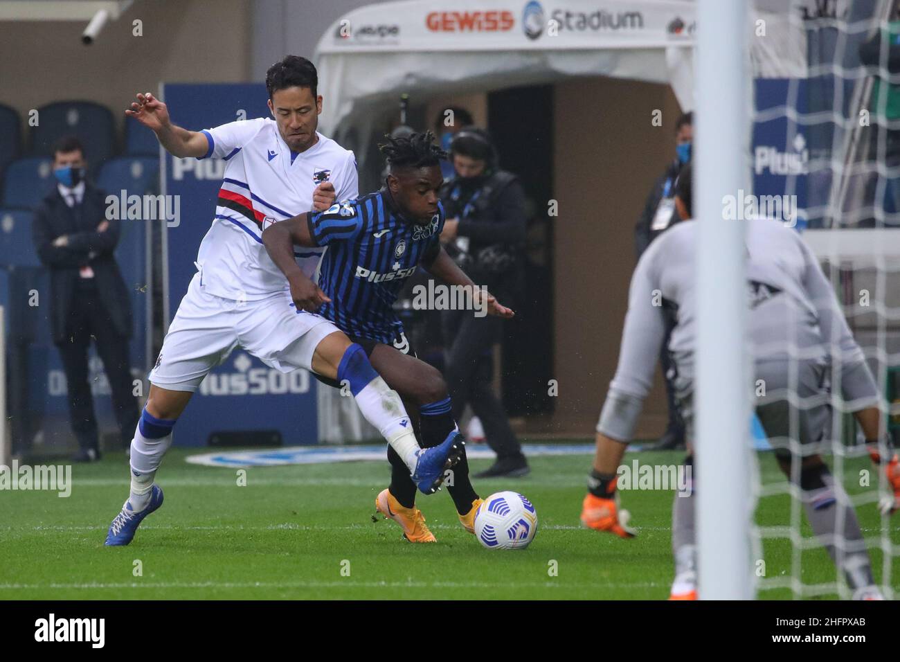 Stefano Nicoli/LaPresse 24-10-2020 Sport Soccer Atalanta Vs Sampdoria Serie A Tim 2020/2021 Gewiss Stadium In The Picture Duvan Zapata Maya Yoshida Stock Photo