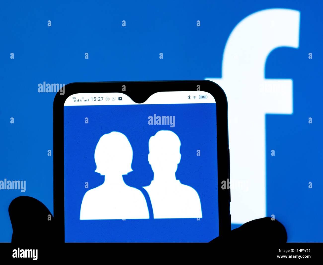 In this photo illustration, the Friends Facebook icon is seen displayed ...