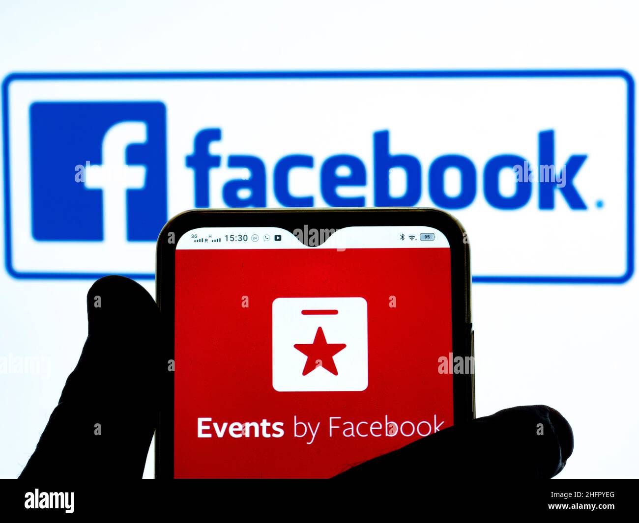 In this photo illustration, the Events by Facebook icon is seen ...