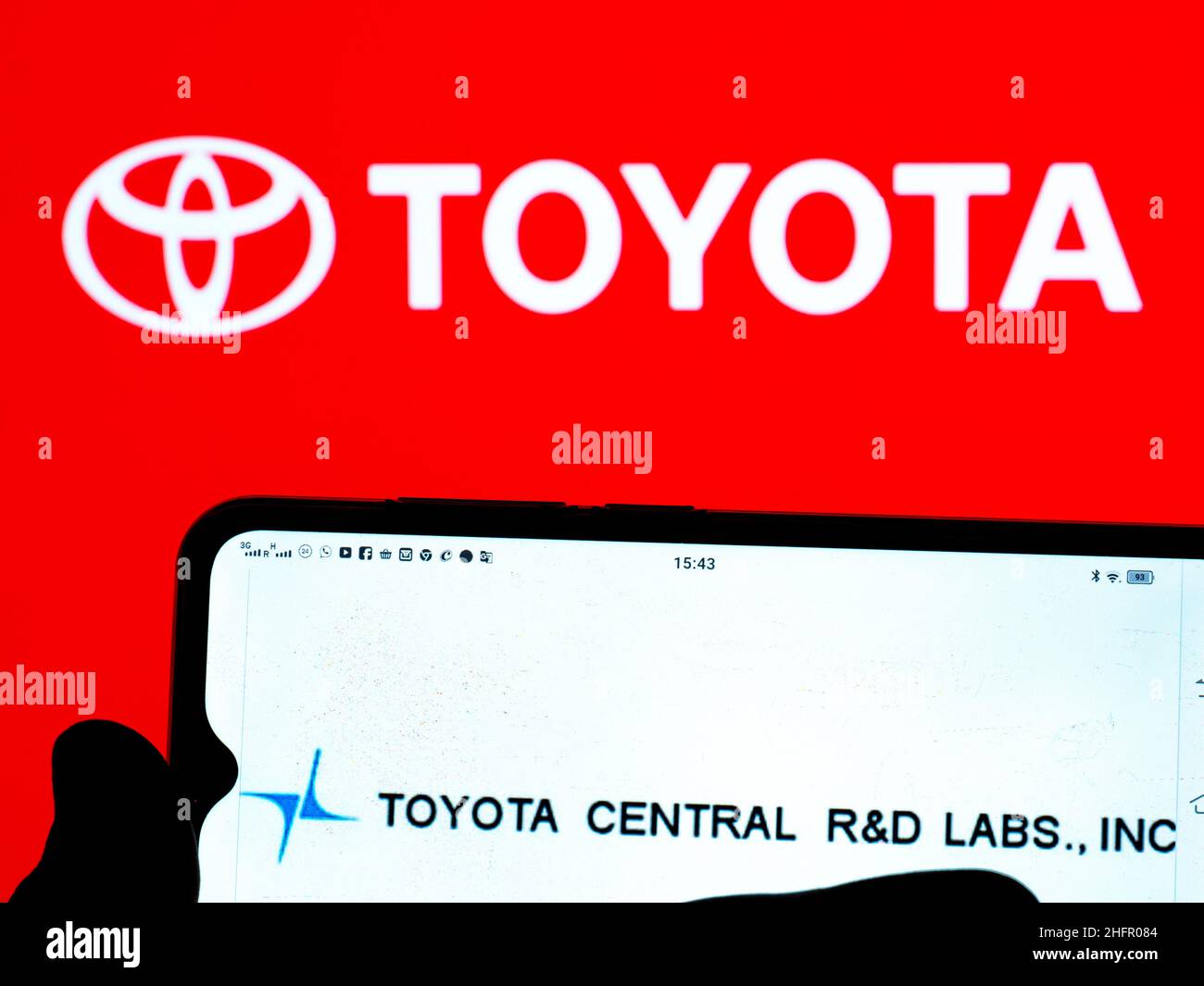 In this photo illustration, the Toyota Central R&D Labs., Inc. logo is ...