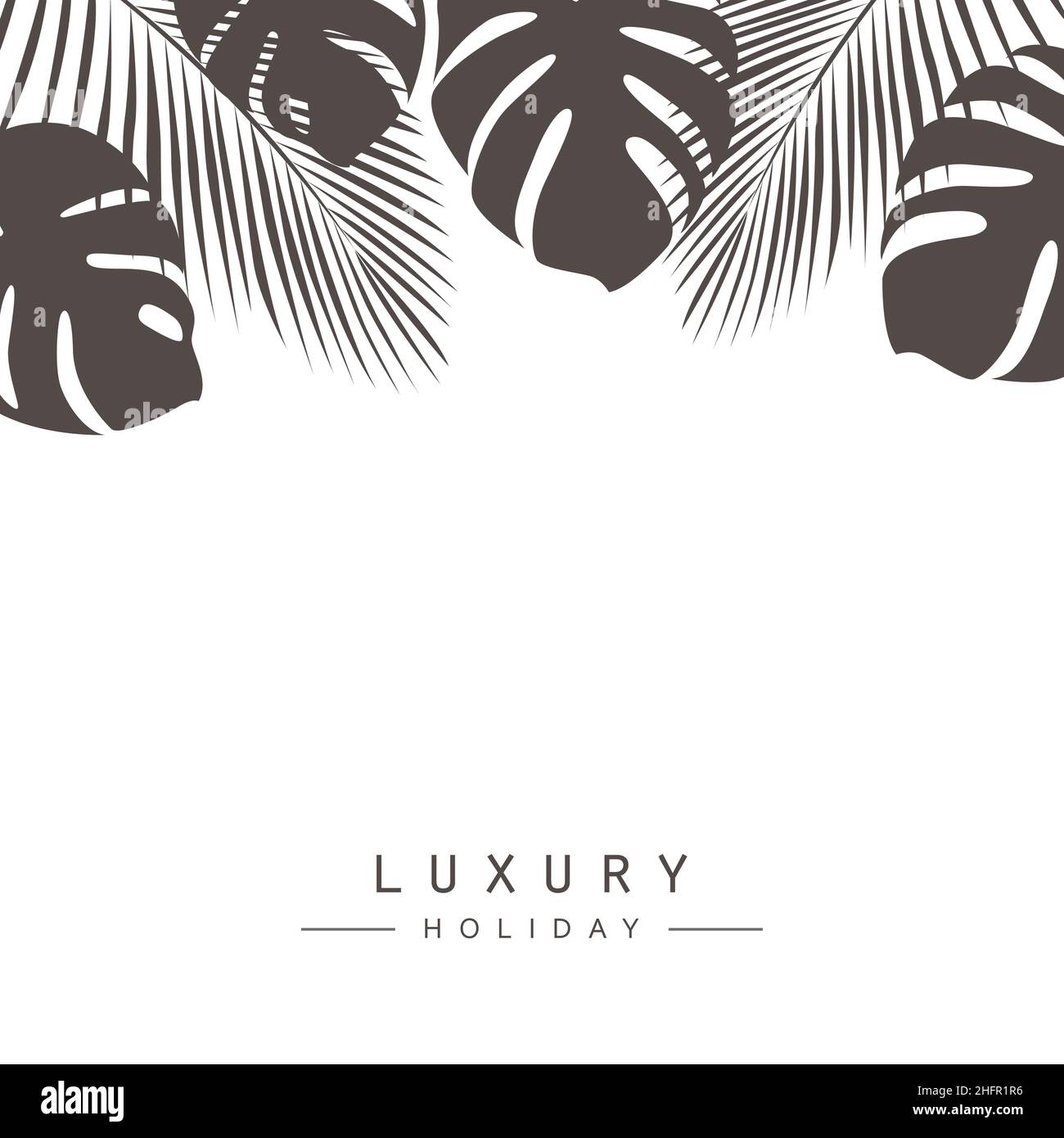 luxury holiday banner template with palm tree leaves Stock Vector Image ...