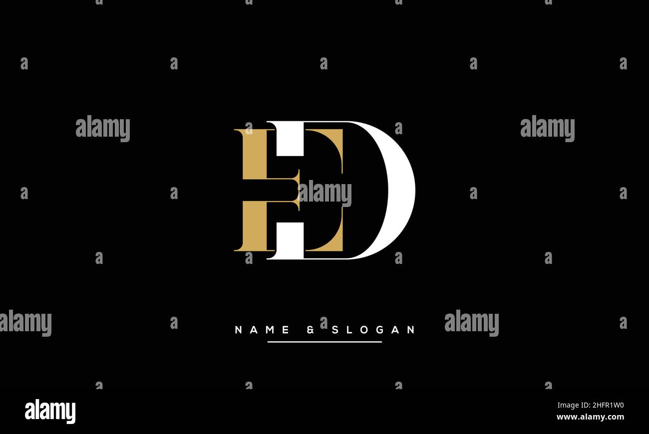 ED, DE Abstract Letters Logo monogram Stock Vector