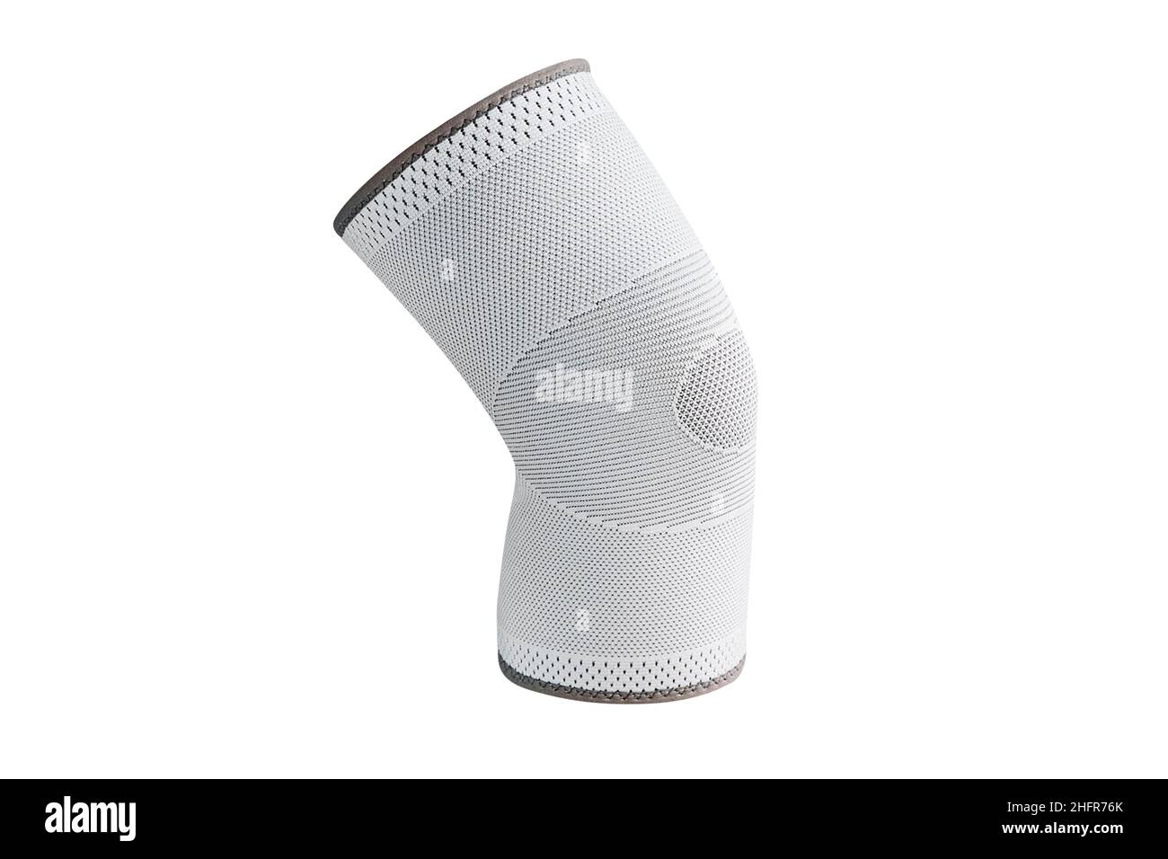 Knee Support Brace on leg isolated on white background. Orthopedic