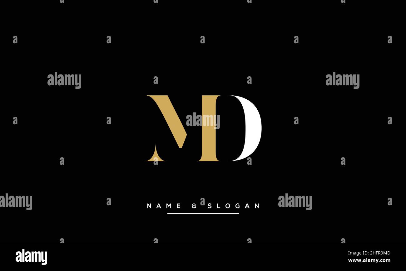 MD, DM Abstract Letters Logo monogram Stock Vector
