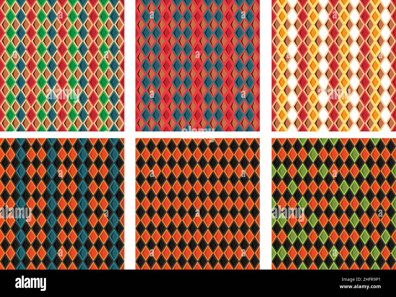 Geometric Abstract Diamond Shape Seamless Repetitive Multicolor and colorful patterns texture Stock Vector