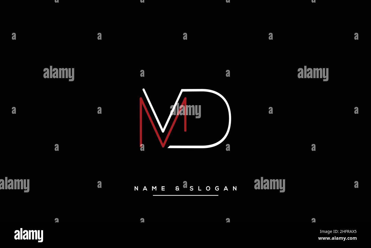 MD, DM Abstract Letters Logo monogram Stock Vector