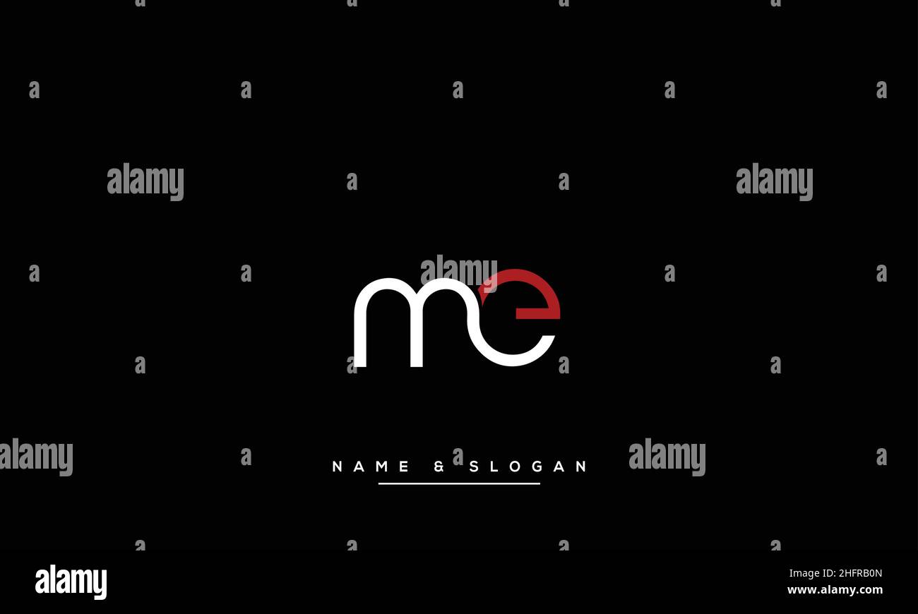 ME, EM Abstract Letters Logo monogram Stock Vector