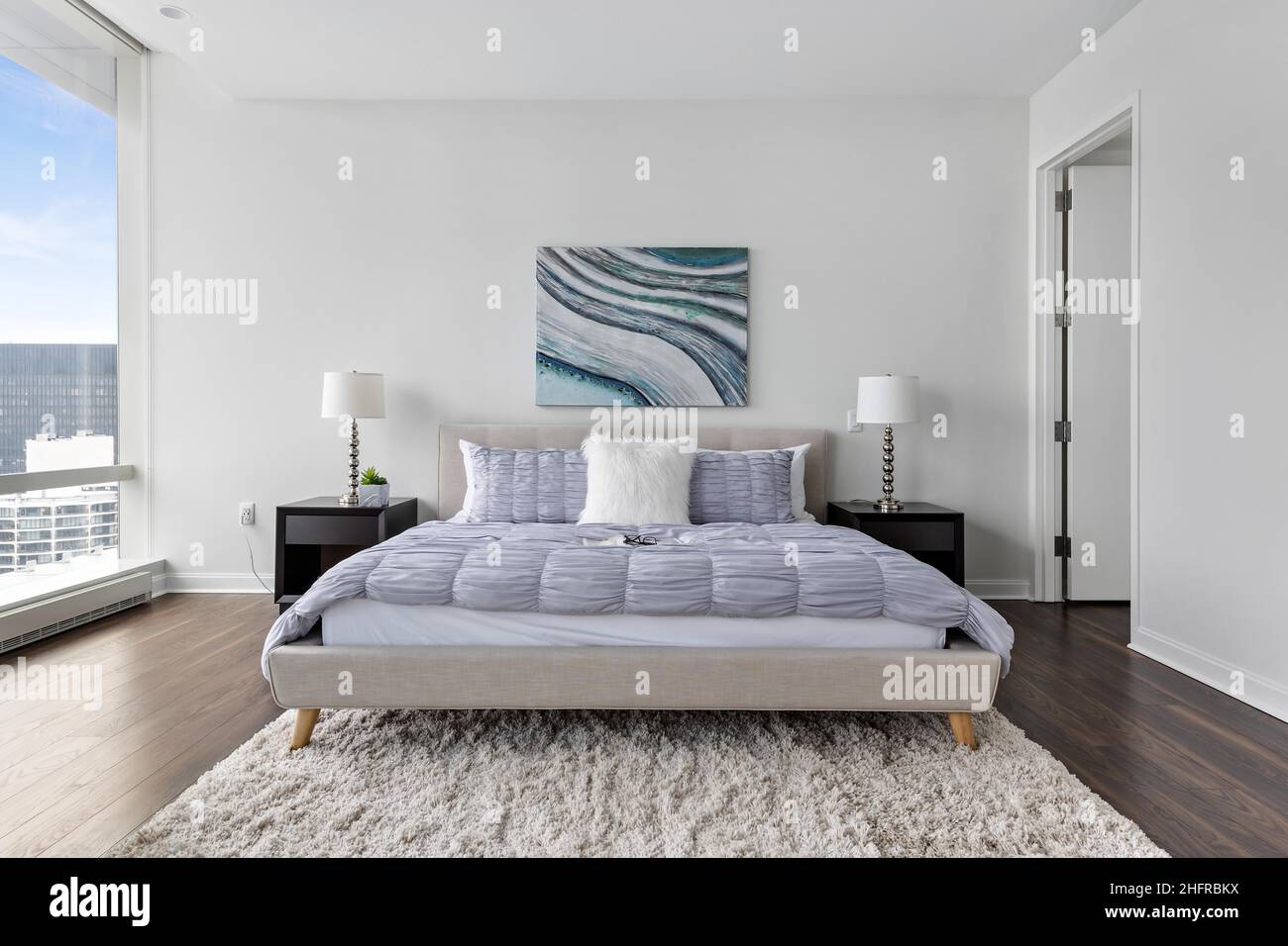 Illustration of Minimalist Apartment Luxury Penthouse Bedrooms