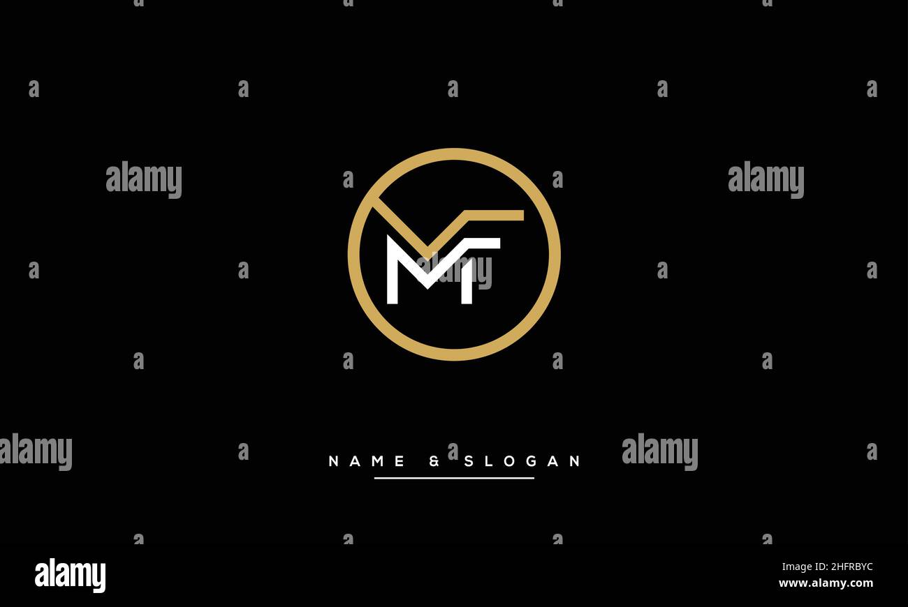 MF, FM Abstract Letters Logo monogram Stock Vector