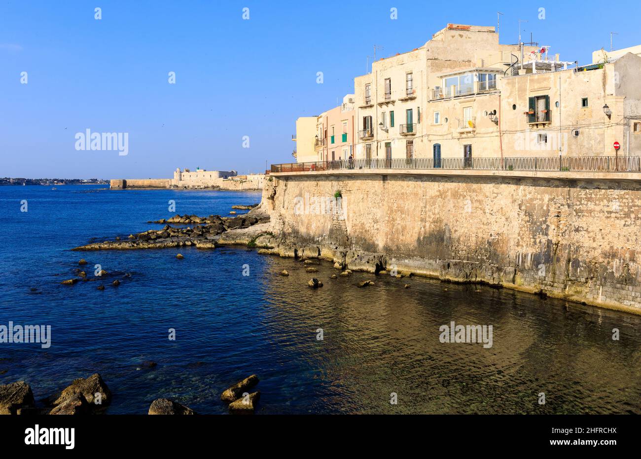 Waterfront, Ortigia, Syracuse, Sicily Stock Photo Alamy